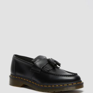 Adrian Yellow Stitch Smooth Leather Loafers