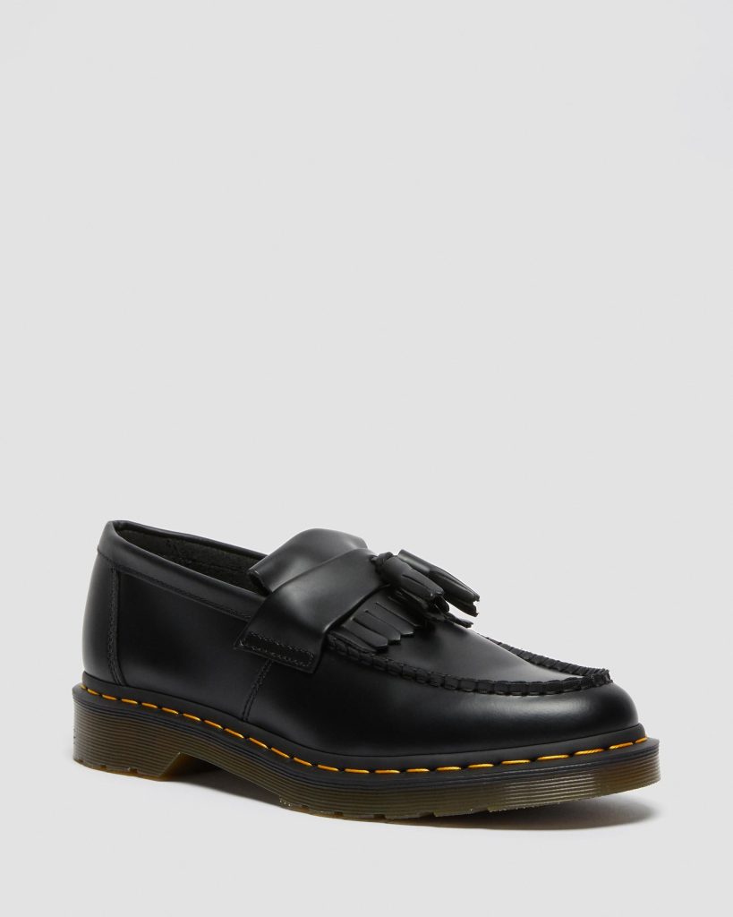 Adrian Yellow Stitch Smooth Leather Loafers