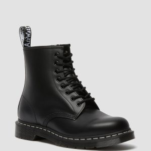 1460 White Stitch Polished Smooth Leather Ankle Boots