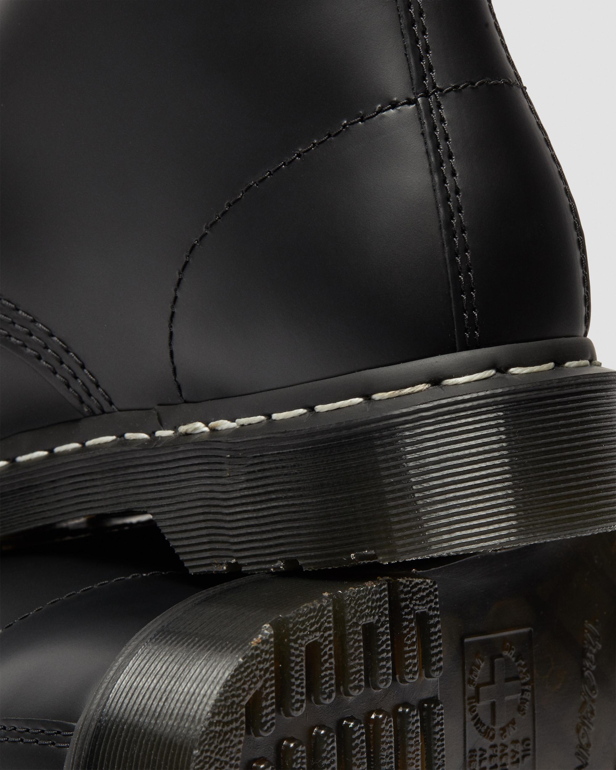 1460 White Stitch Polished Smooth Leather Ankle Boots - Image 7