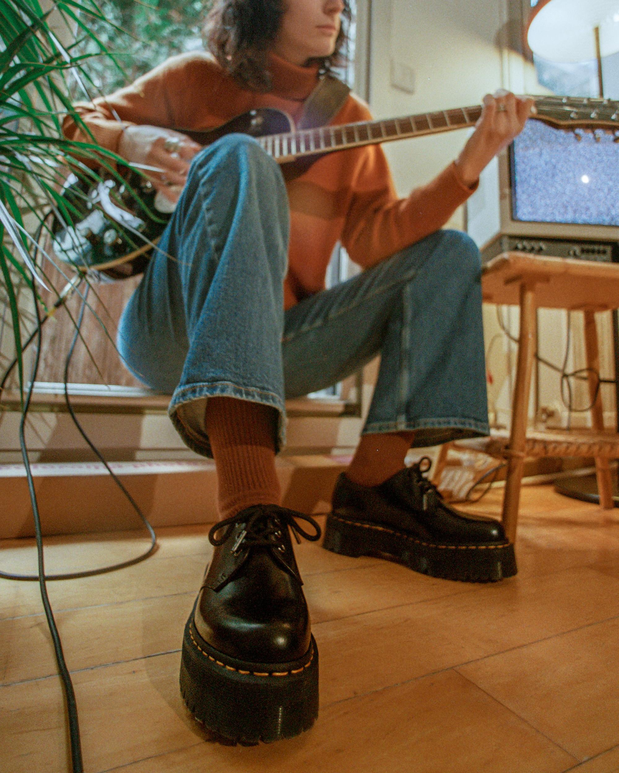 1461 Quad Polished Smooth Leather Oxford Platform Shoes - Image 8