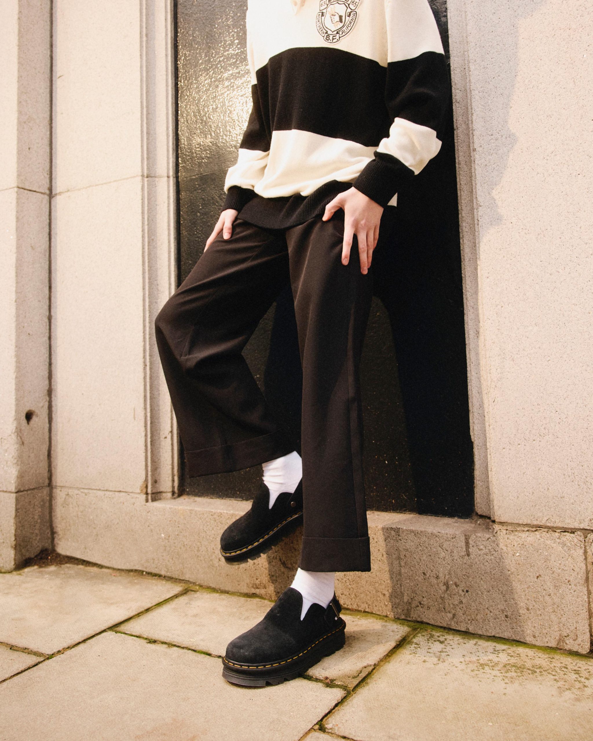 Zebzag Suede Casual Slingback Platform Mules in Black - Image 2