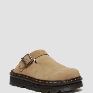 Zebzag Suede Casual Slingback Platform Mules in Savannah Tan