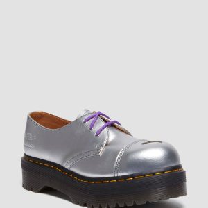 1461 Quad Mademe Silver Alumix Leather Oxford Platform Shoes