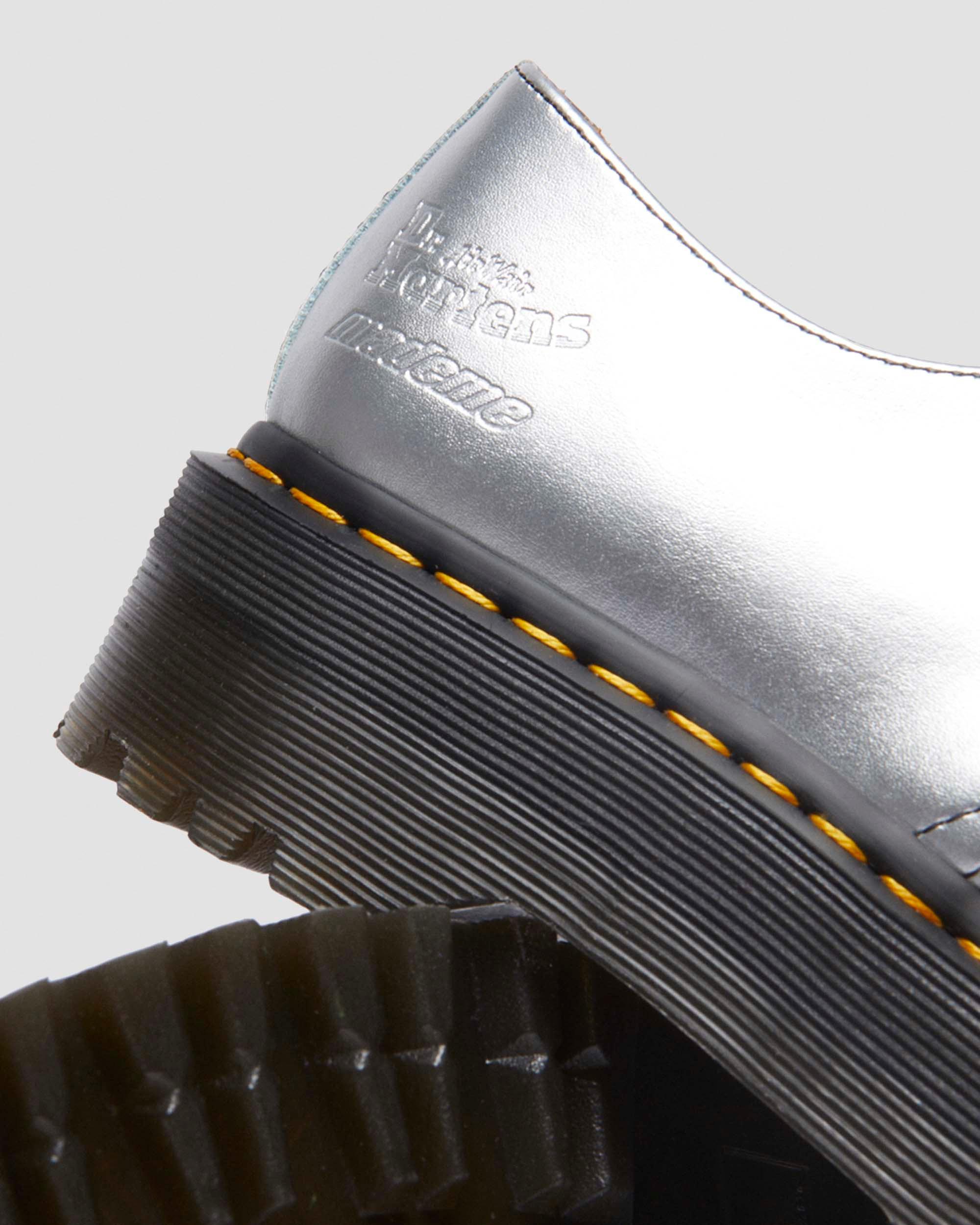 1461 Quad Mademe Silver Alumix Leather Oxford Platform Shoes - Image 6