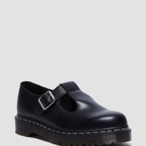 Polley White Stitch Bex Smooth Leather Mary Jane Shoes