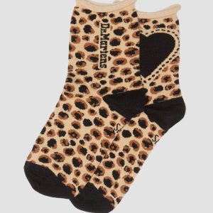 Leopard Heart Cotton Blend Socks