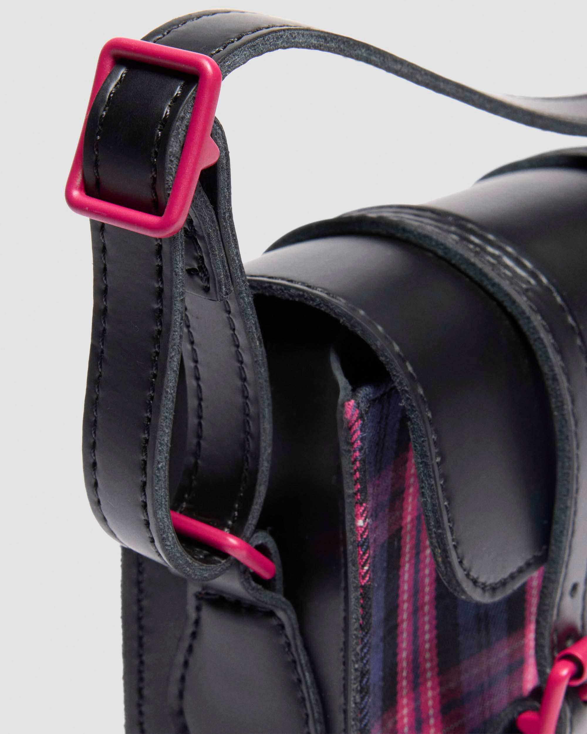 7 Leather & Tartan Satchel - Image 9