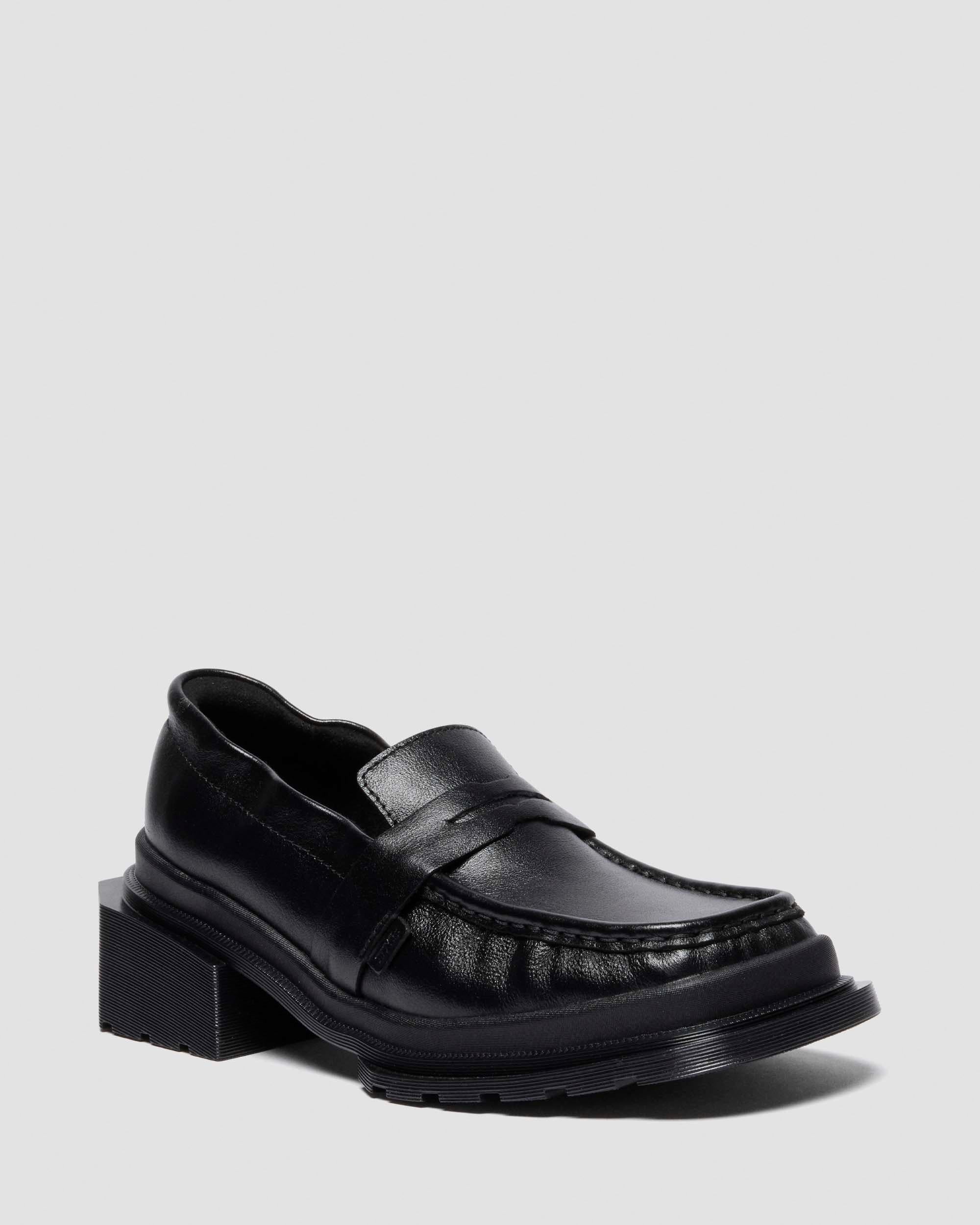 Maybole Square Toe Ruched Leather Loafers