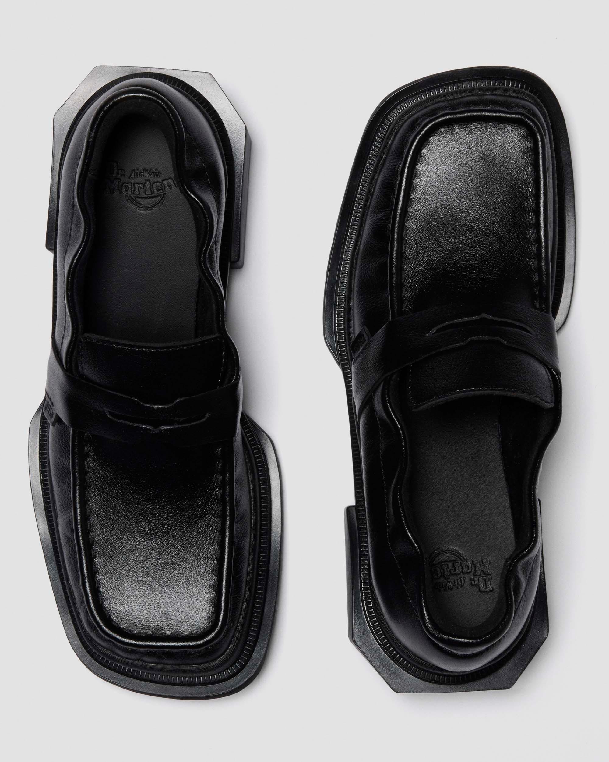 Maybole Square Toe Ruched Leather Loafers - Image 9