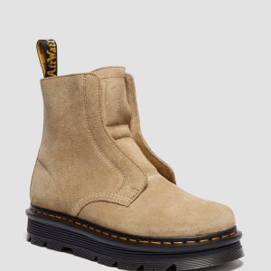 Zebzag Laceless Slip-on Suede Boots