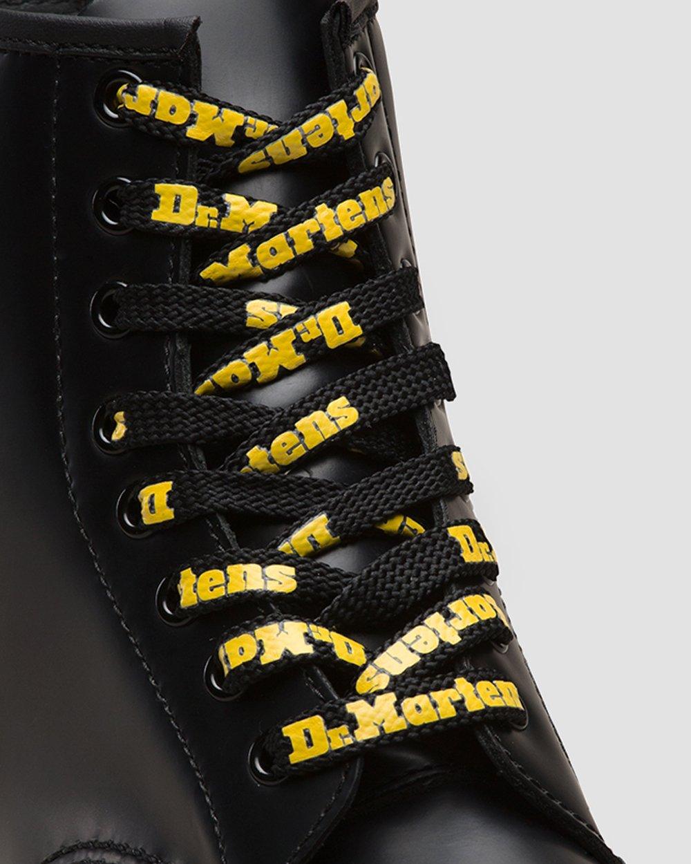 140cm Black/Yellow Logo Lace (8-10 eye shoe) - Image 4
