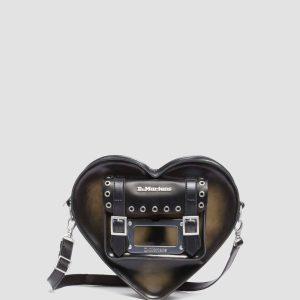 Brush Off Leather Heart Shaped Bag