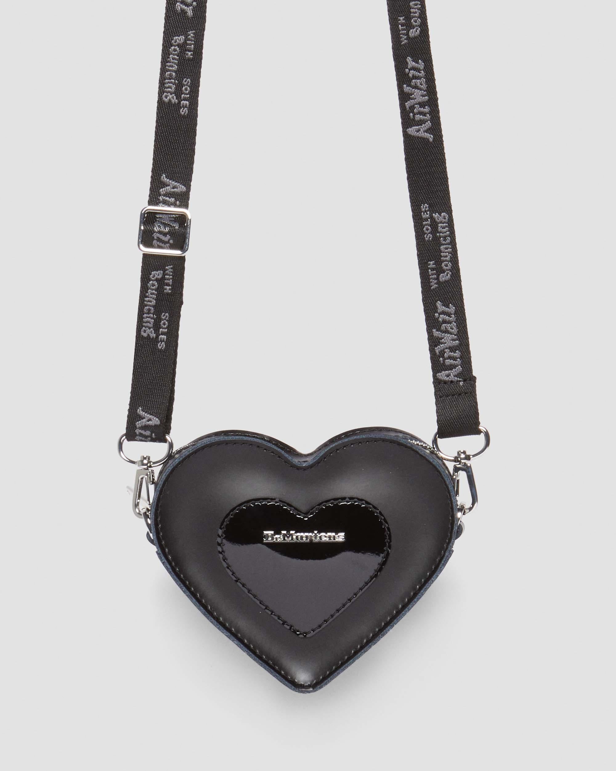 Mini Heart Shaped Leather Bag in Black - Image 5