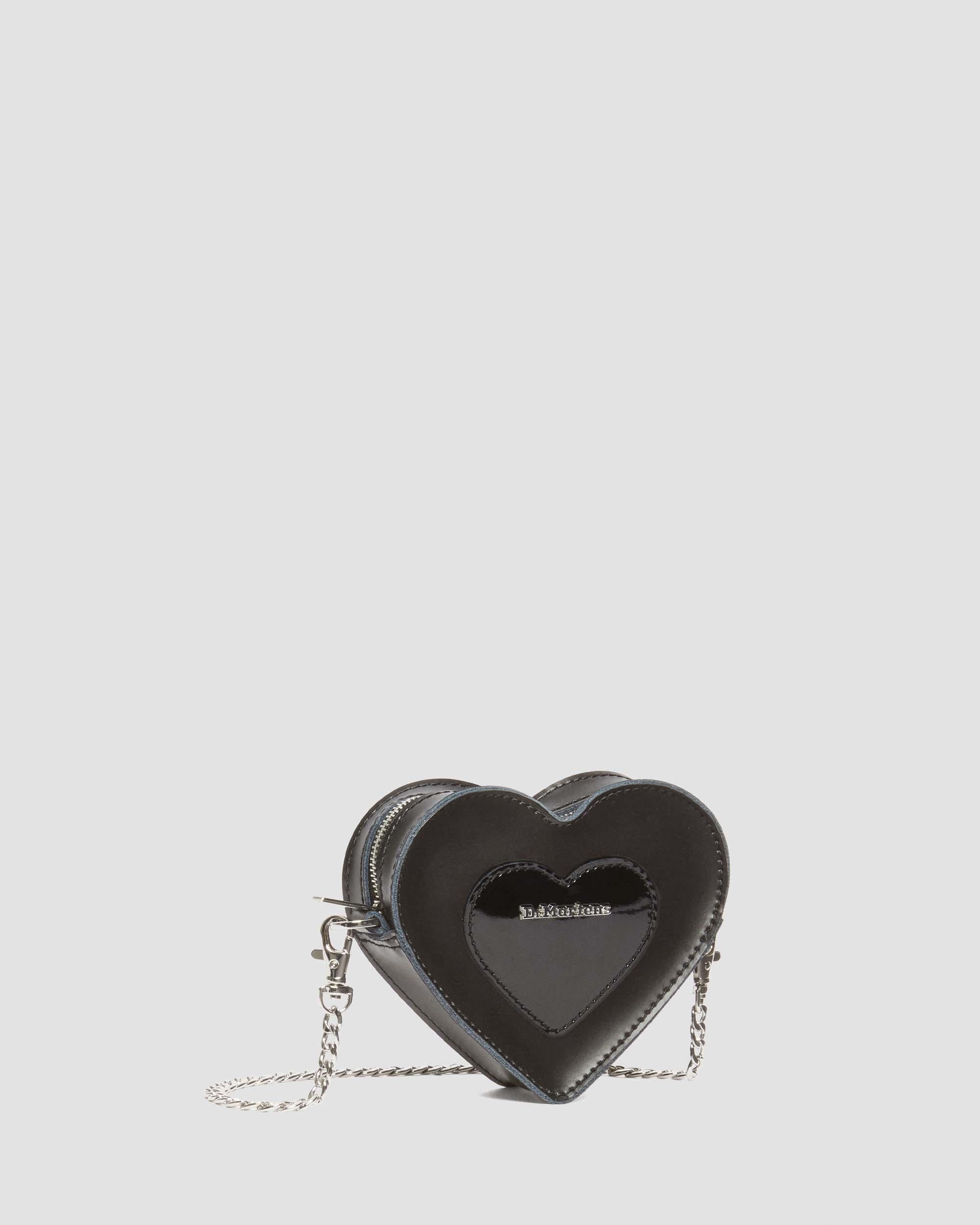 Mini Heart Shaped Leather Bag in Black - Image 7